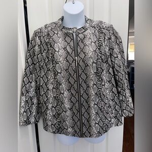 H by Halston Black and Gray Snakeskin Jacket